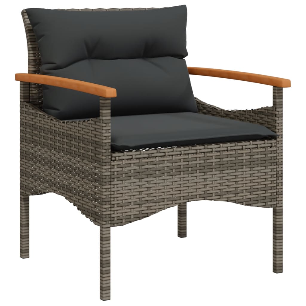 sofasæt til haven 4 dele med hynder polyrattan grå