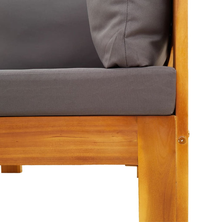 loungesæt til haven 6 dele med hynder massivt akacietræ