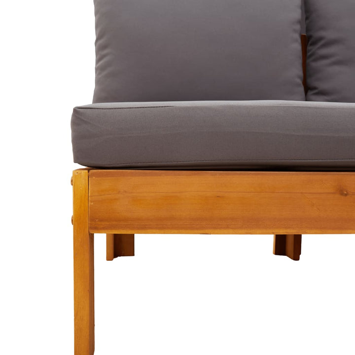 loungesæt til haven 6 dele med hynder massivt akacietræ