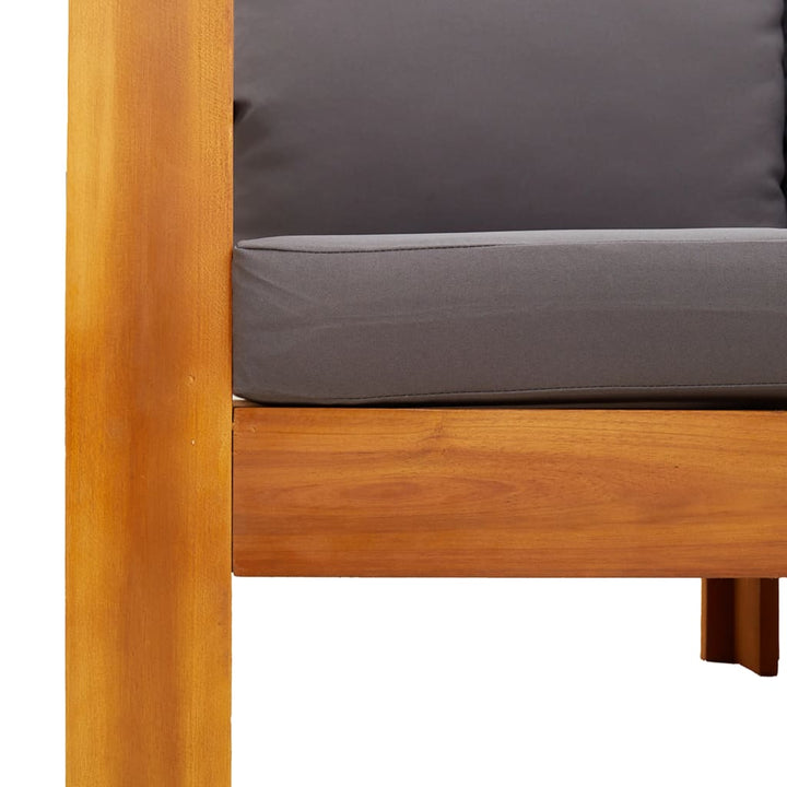 loungesæt til haven 6 dele med hynder massivt akacietræ