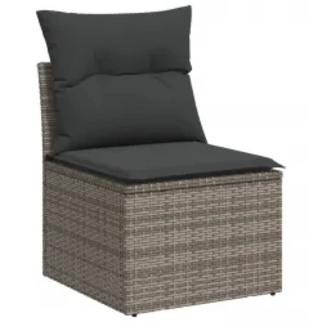 sofasæt til haven 8 dele med hynder polyrattan grå