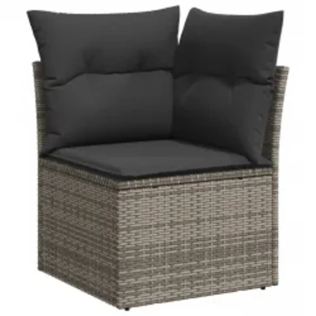 sofasæt til haven 8 dele med hynder polyrattan grå