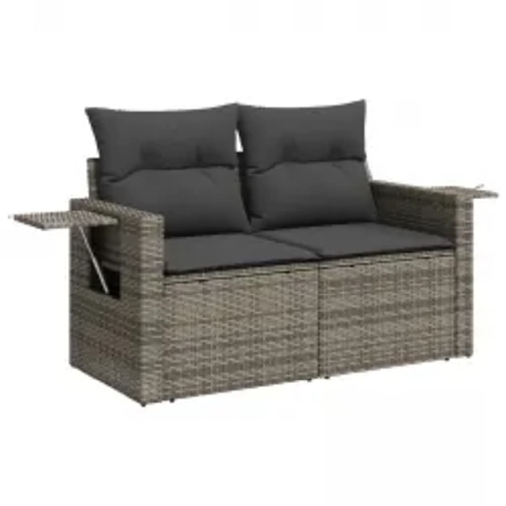 sofasæt til haven 8 dele med hynder polyrattan grå
