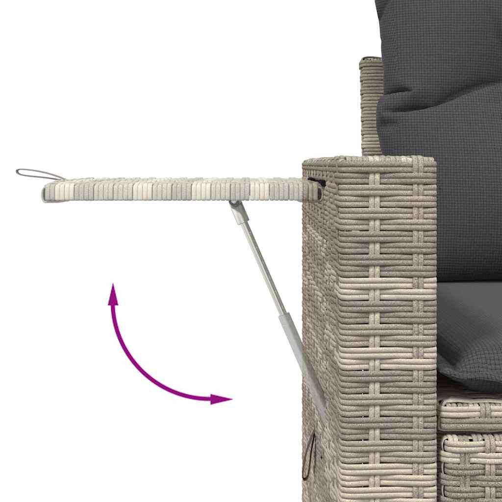 sofasæt til haven 4 dele med hynder polyrattan lysegrå