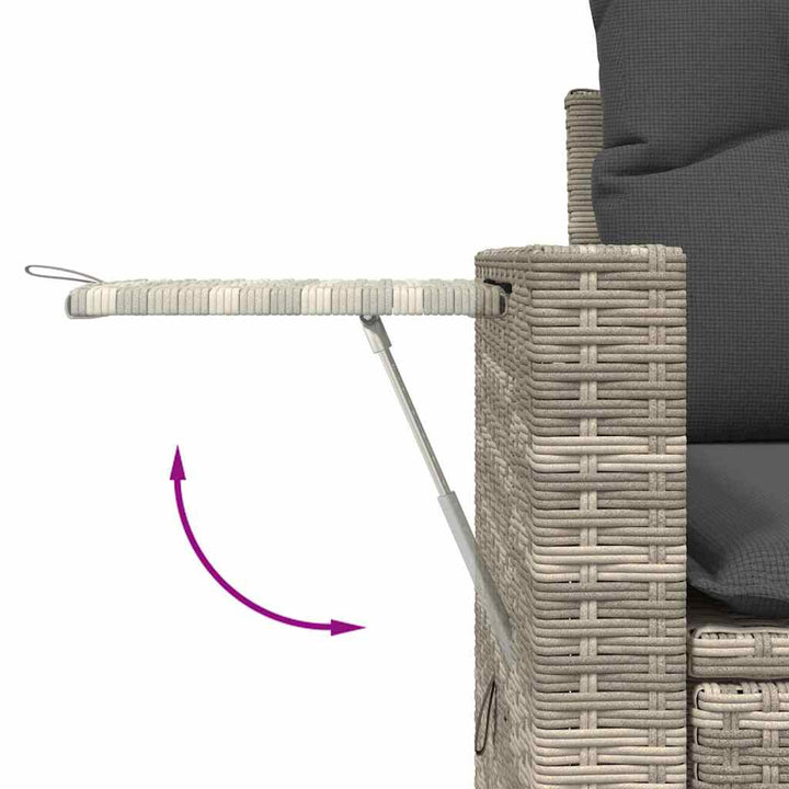 sofasæt til haven 4 dele med hynder polyrattan lysegrå