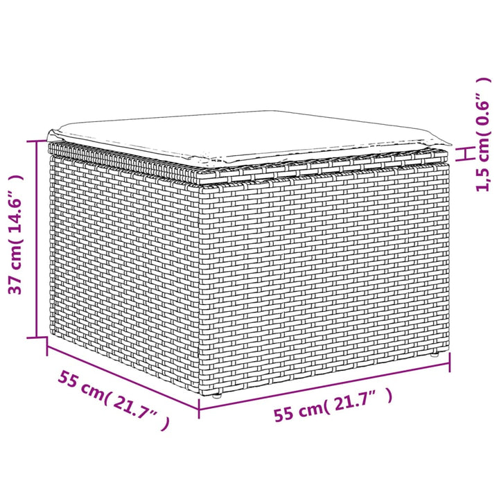 sofasæt 5 dele med hynder polyrattan lysegrå