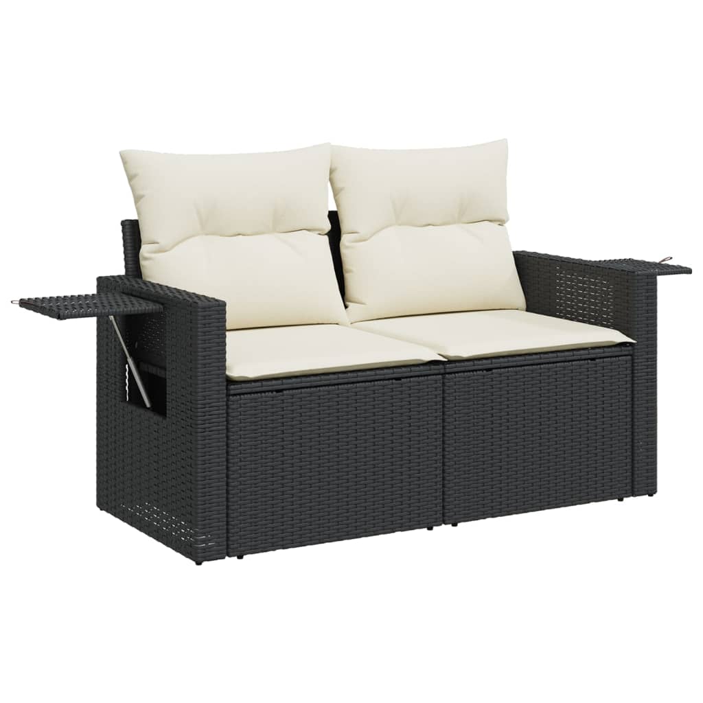 sofasæt til haven 4 dele med hynder polyrattan sort