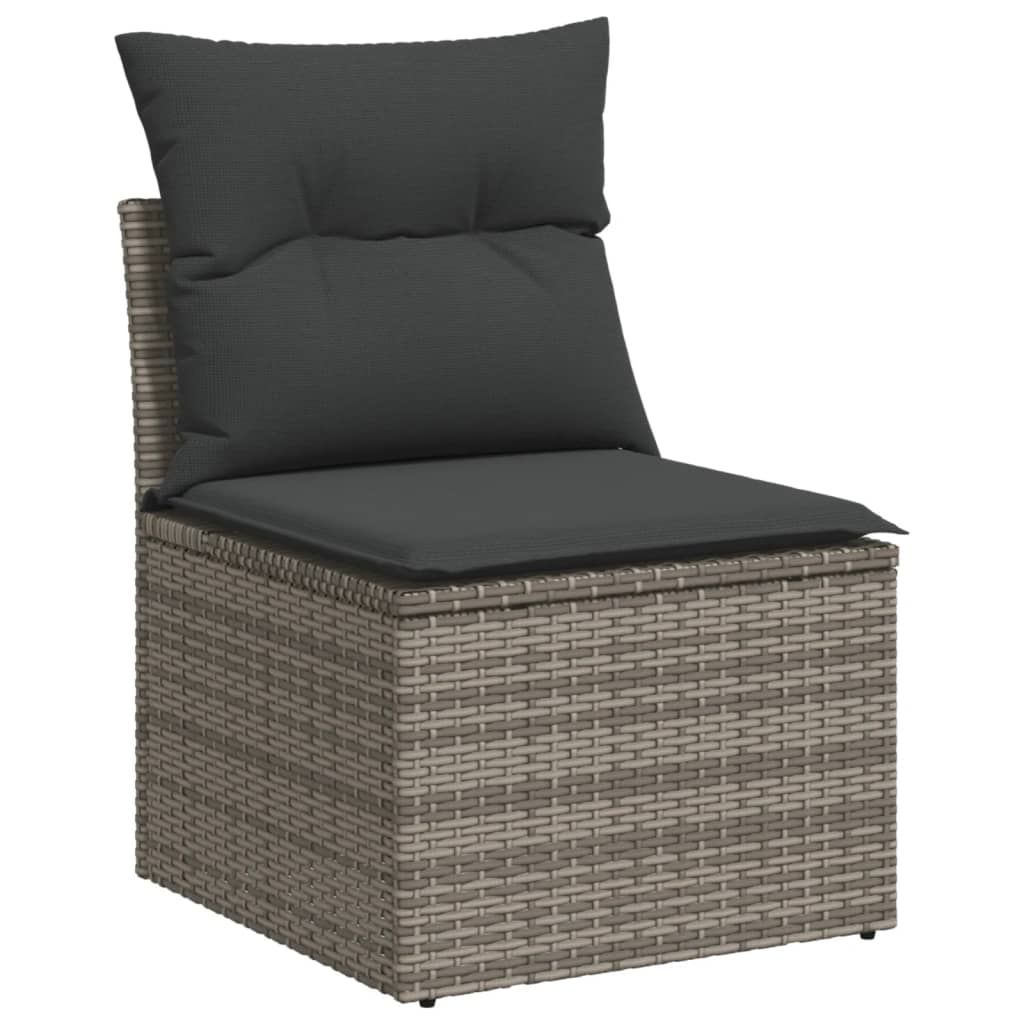 sofasæt til haven 4 dele med hynder polyrattan grå