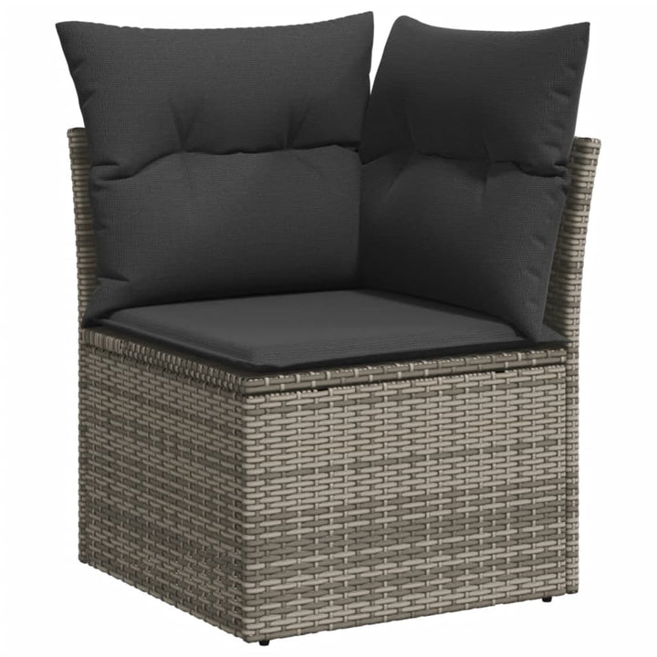 sofasæt til haven 4 dele med hynder polyrattan grå