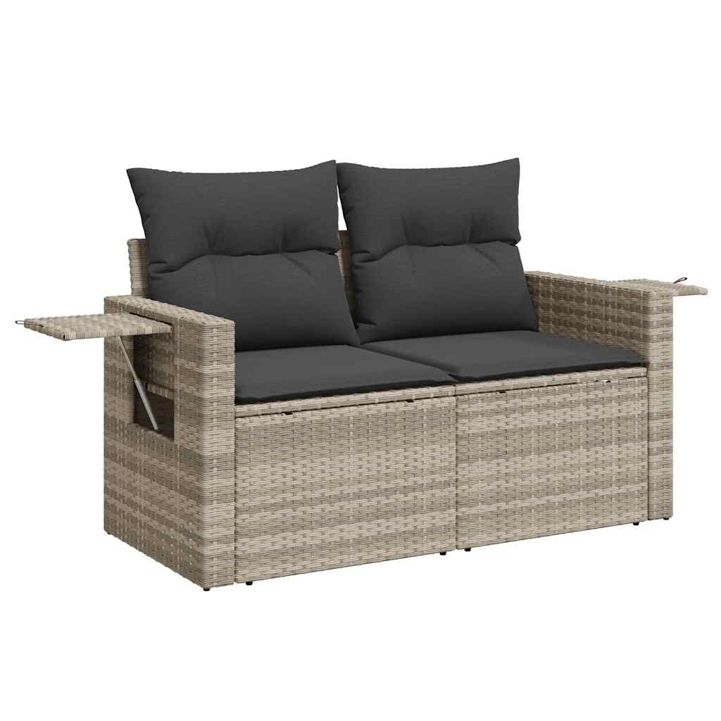 sofasæt til haven 4 dele med hynder polyrattan lysegrå