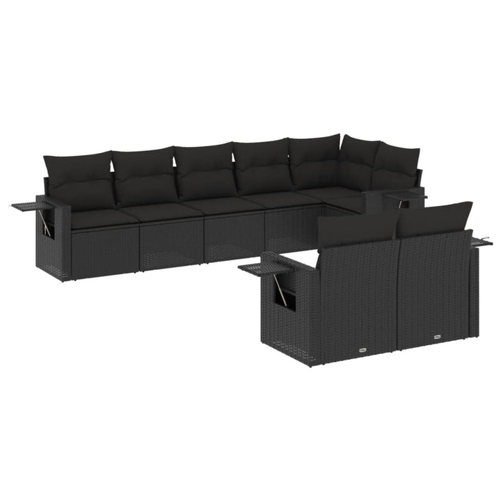 sofasæt til haven 8 dele med hynder polyrattan sort