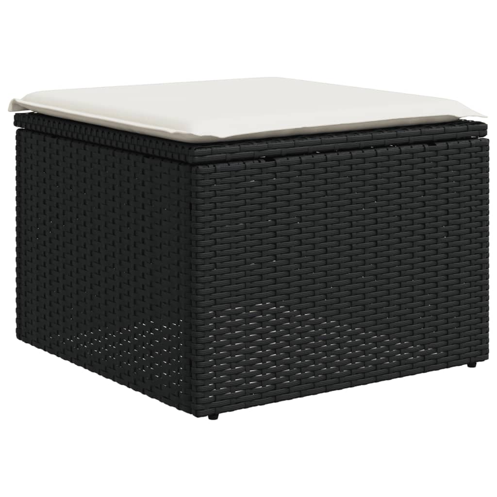 sofasæt til haven 7 dele med hynder polyrattan sort