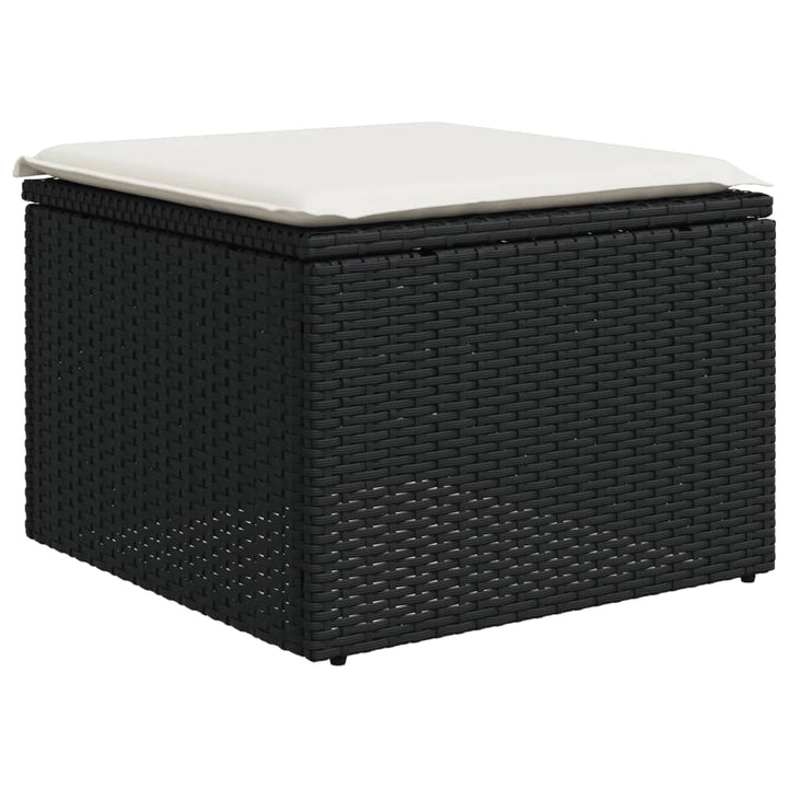 sofasæt til haven 7 dele med hynder polyrattan sort