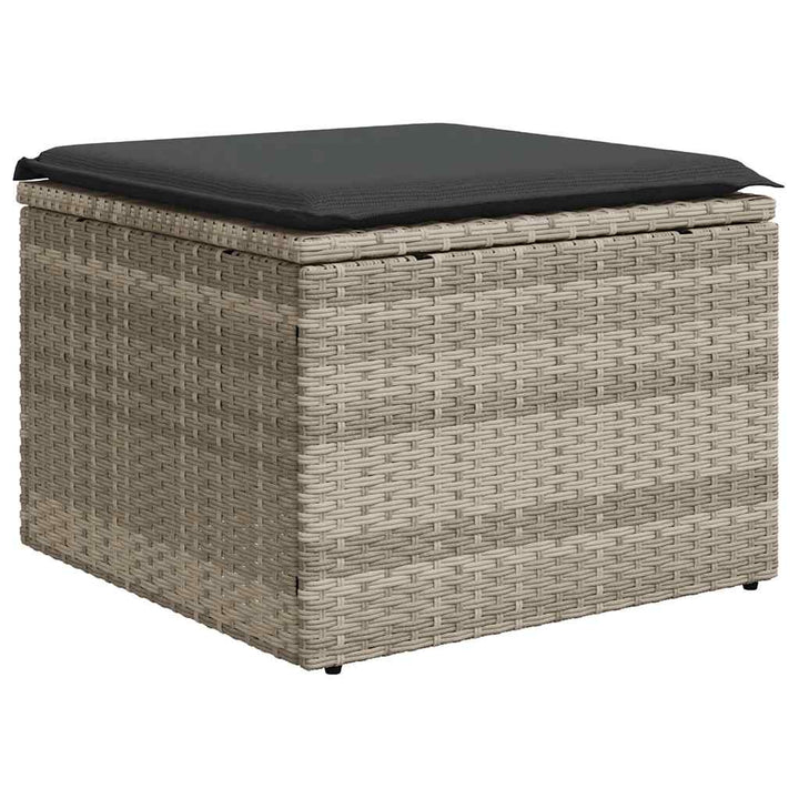 sofasæt til haven 7 dele med hynder polyrattan lysegrå