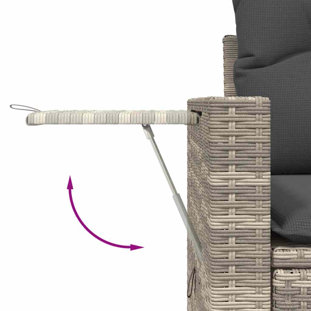sofasæt til haven 7 dele med hynder polyrattan lysegrå