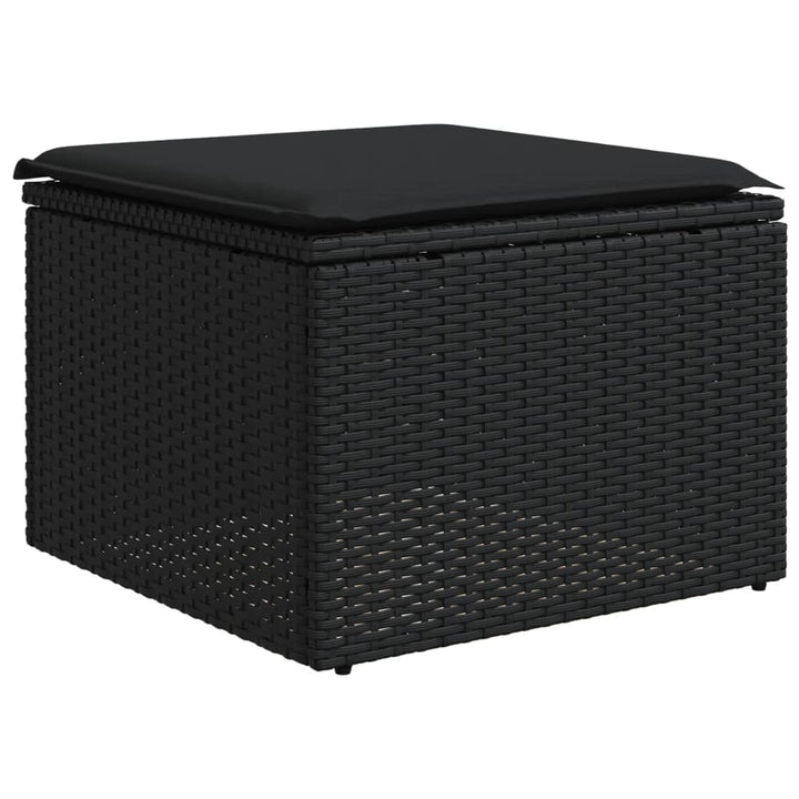 sofasæt til haven 7 dele med hynder polyrattan sort