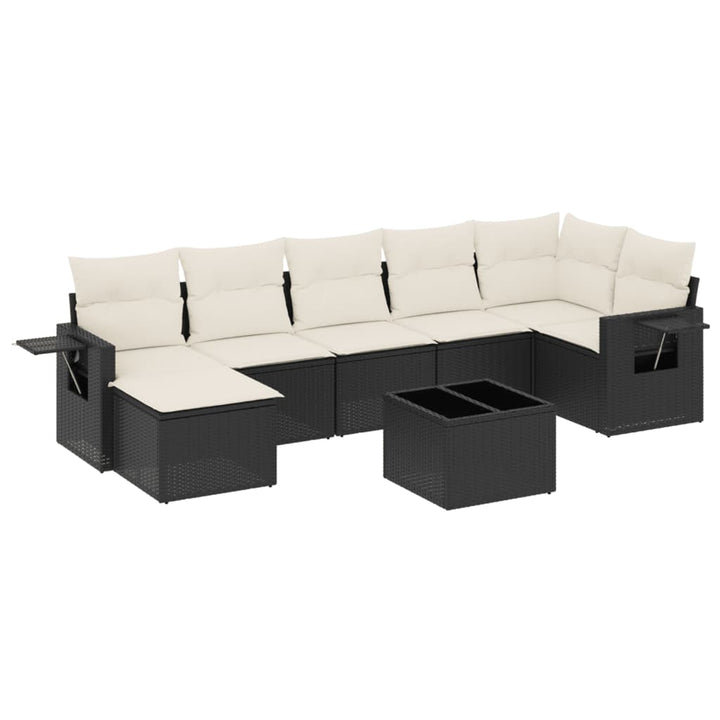 sofasæt til haven 8 dele med hynder polyrattan sort