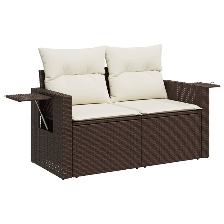 sofasæt til haven 8 dele med hynder polyrattan brun