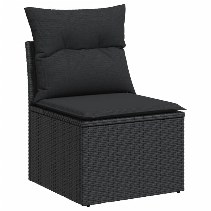 sofasæt til haven 7 dele med hynder polyrattan sort