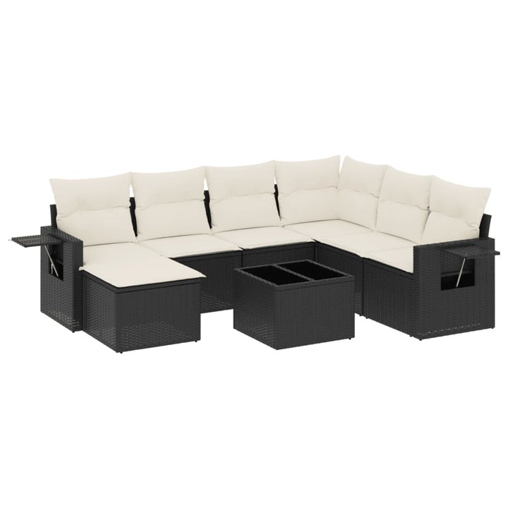 sofasæt til haven 8 dele med hynder polyrattan sort