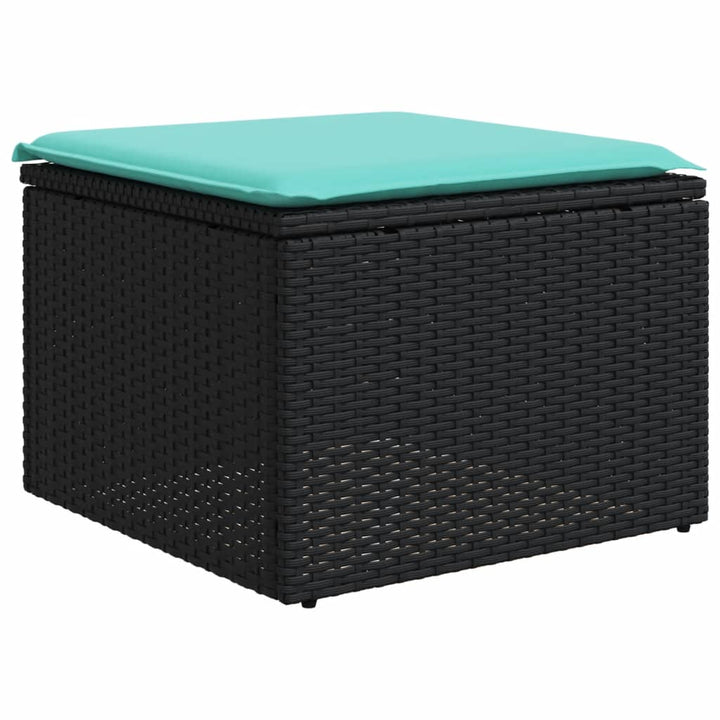 8-delt havesofasæt med hynder sort polyrattan