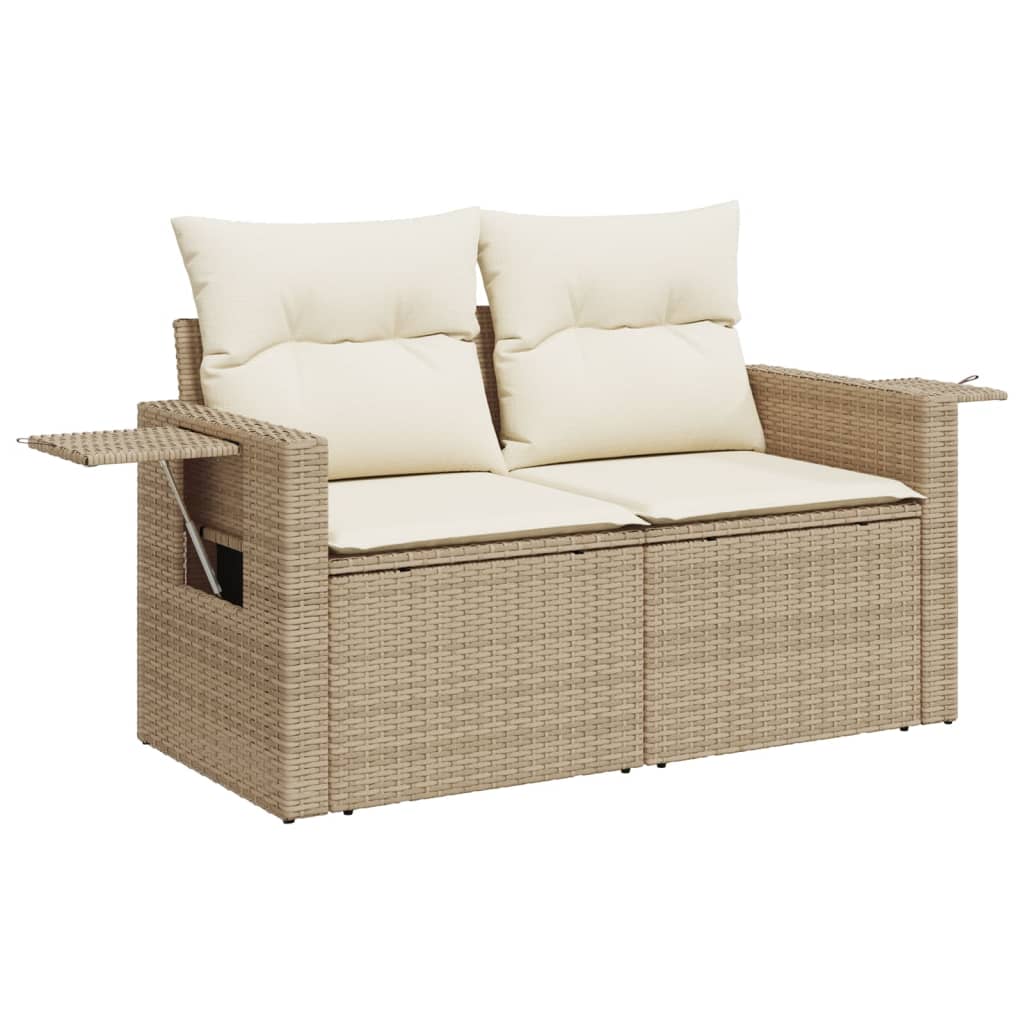 sofasæt til haven 6 dele med hynder polyrattan beige