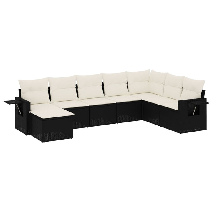 sofasæt til haven 8 dele med hynder polyrattan sort