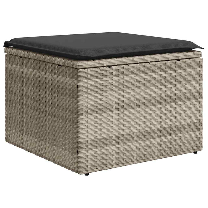 sofasæt til haven 9 dele med hynder polyrattan lysegrå