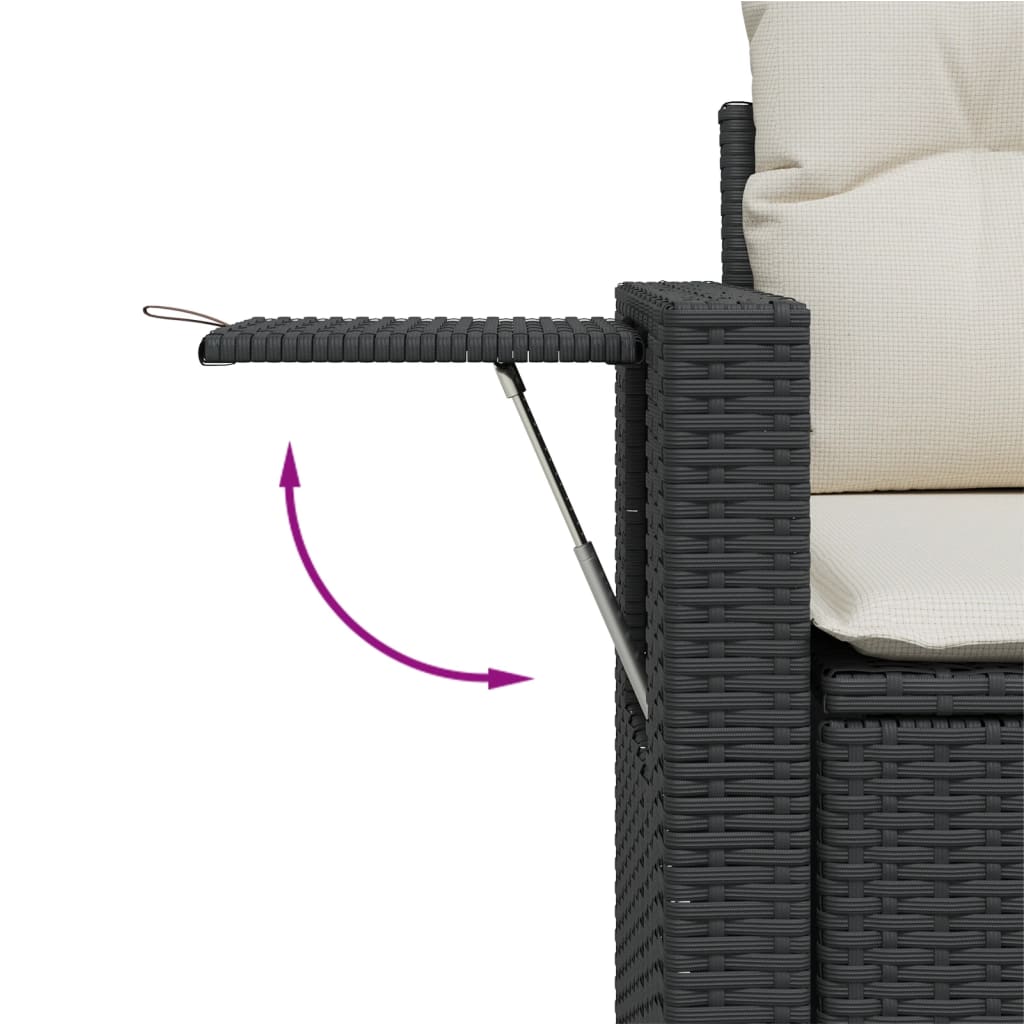 sofasæt til haven 9 dele med hynder polyrattan sort