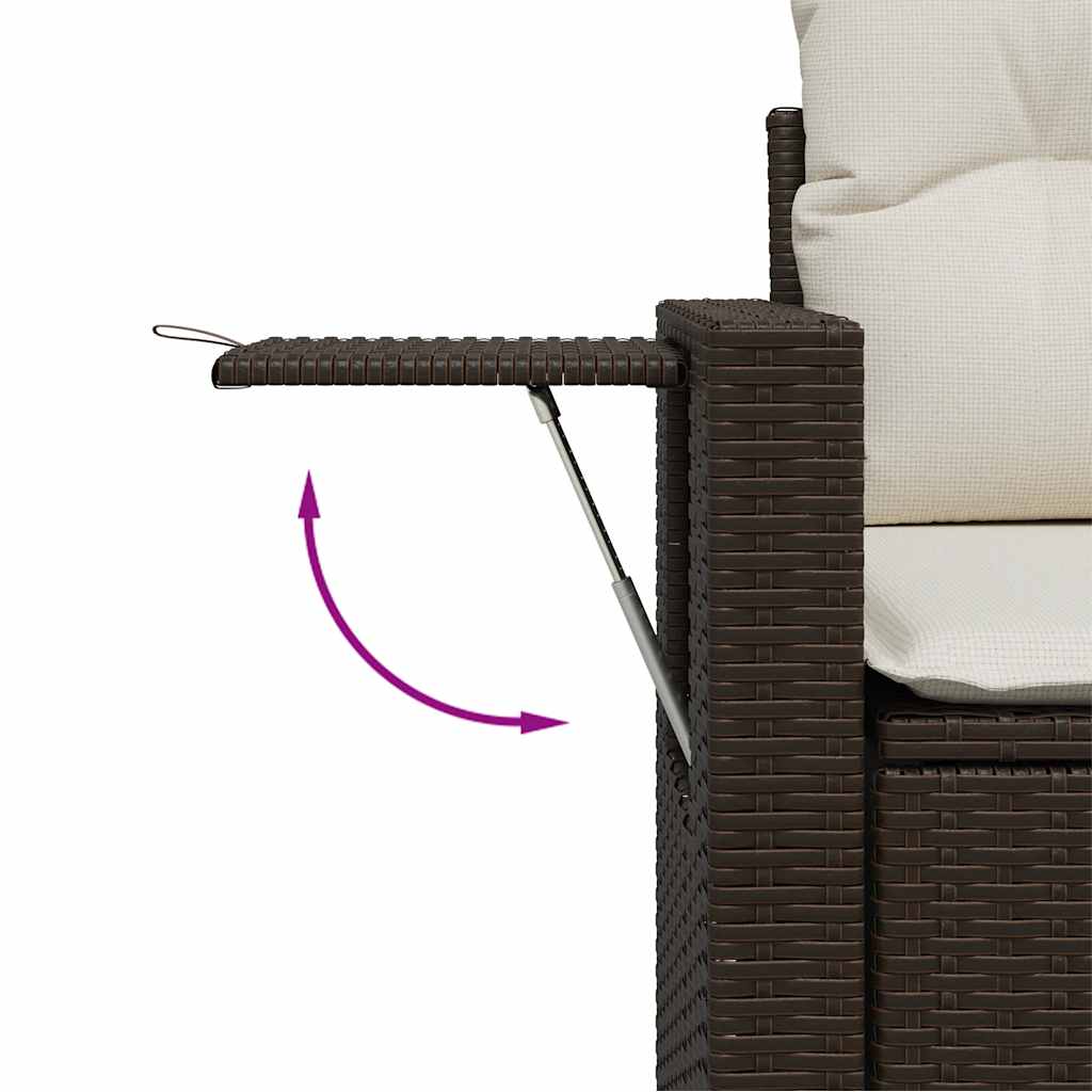 sofasæt til haven 9 dele med hynder polyrattan brun