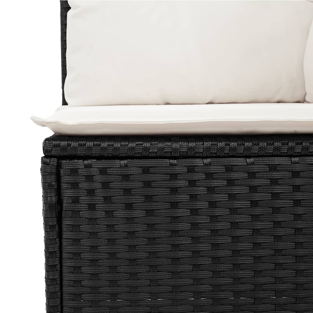 sofasæt til haven 10 dele med hynder polyrattan sort