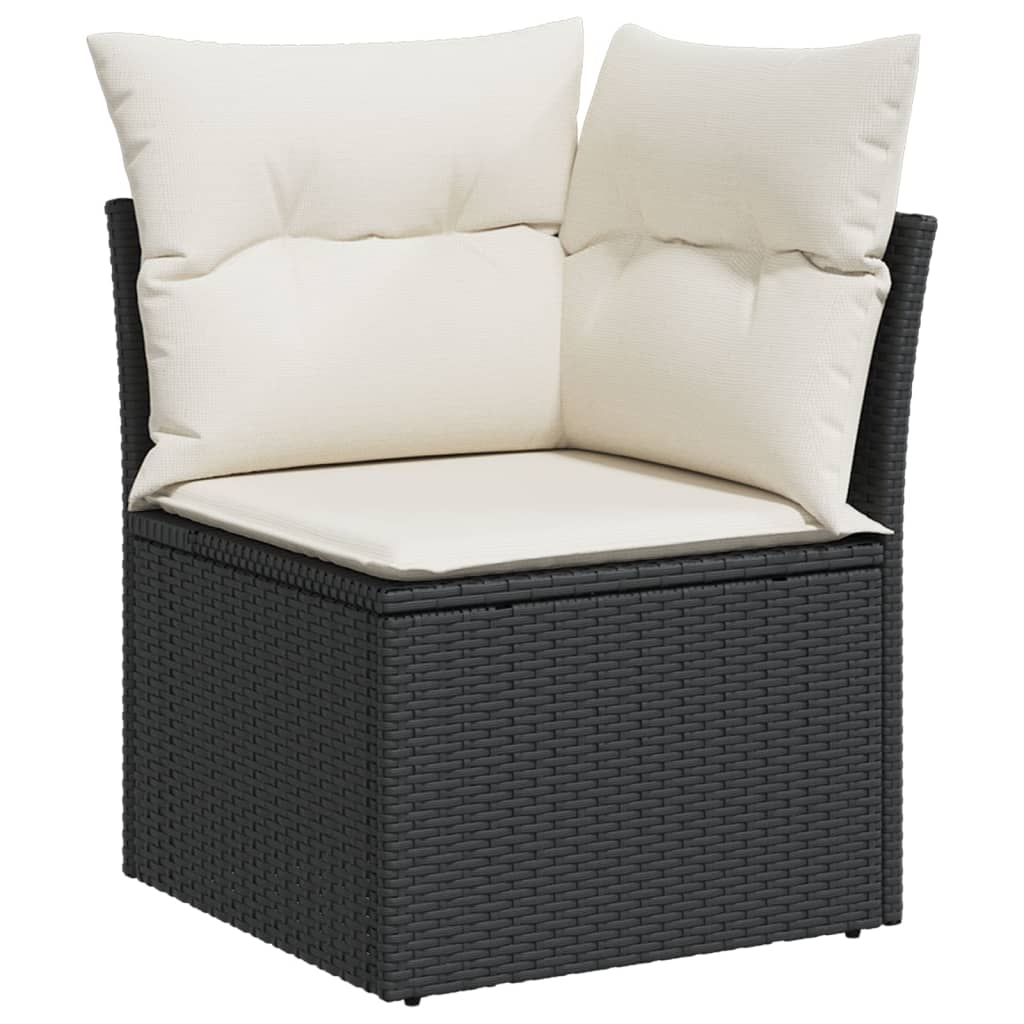 sofasæt til haven 10 dele med hynder polyrattan sort