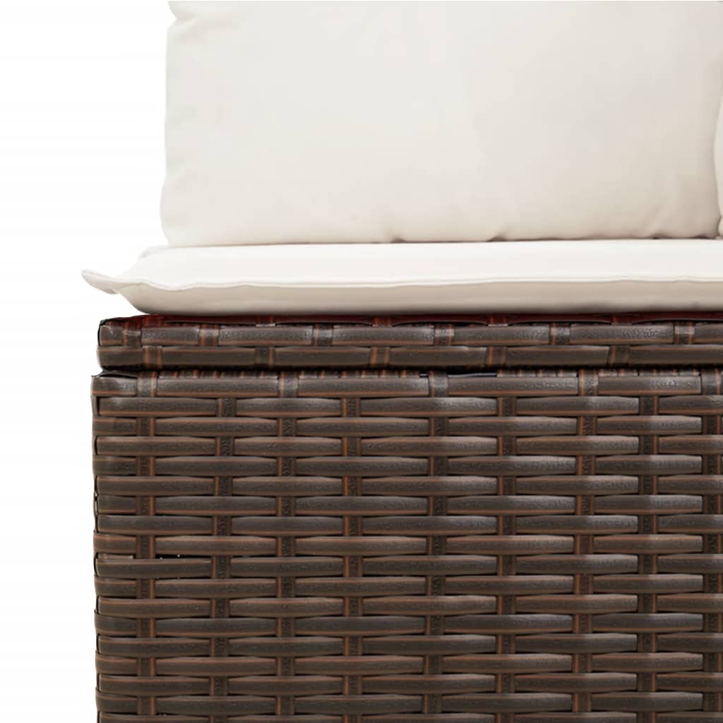 sofasæt til haven 9 dele med hynder polyrattan brun