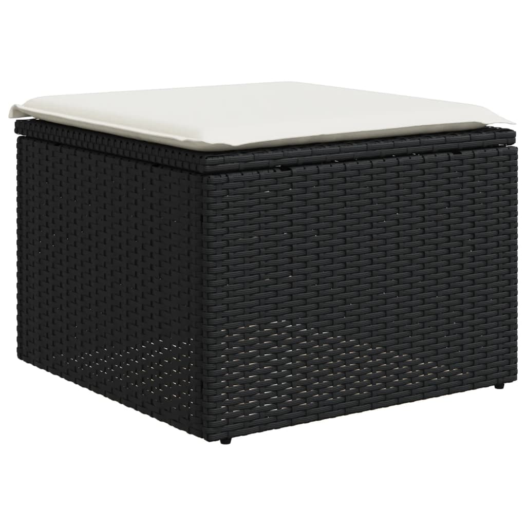 sofasæt til haven 4 dele med hynder polyrattan sort