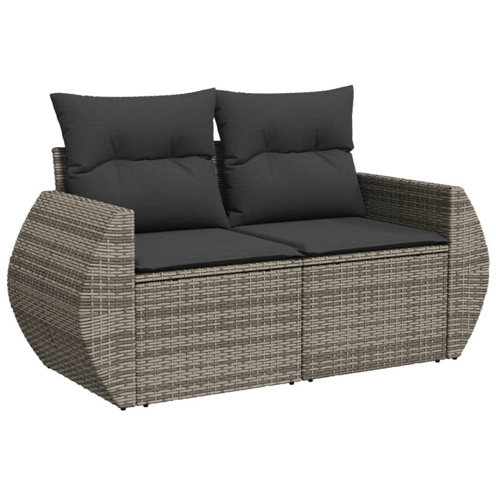 sofaesæt til haven 7 dele med hynder polyrattan grå