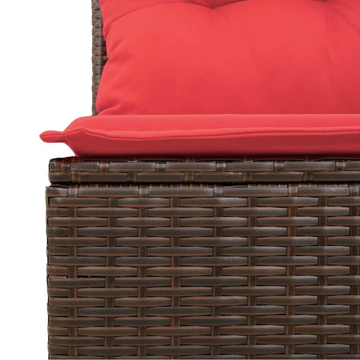 havesofasæt med 7 hynder brun polyrattan