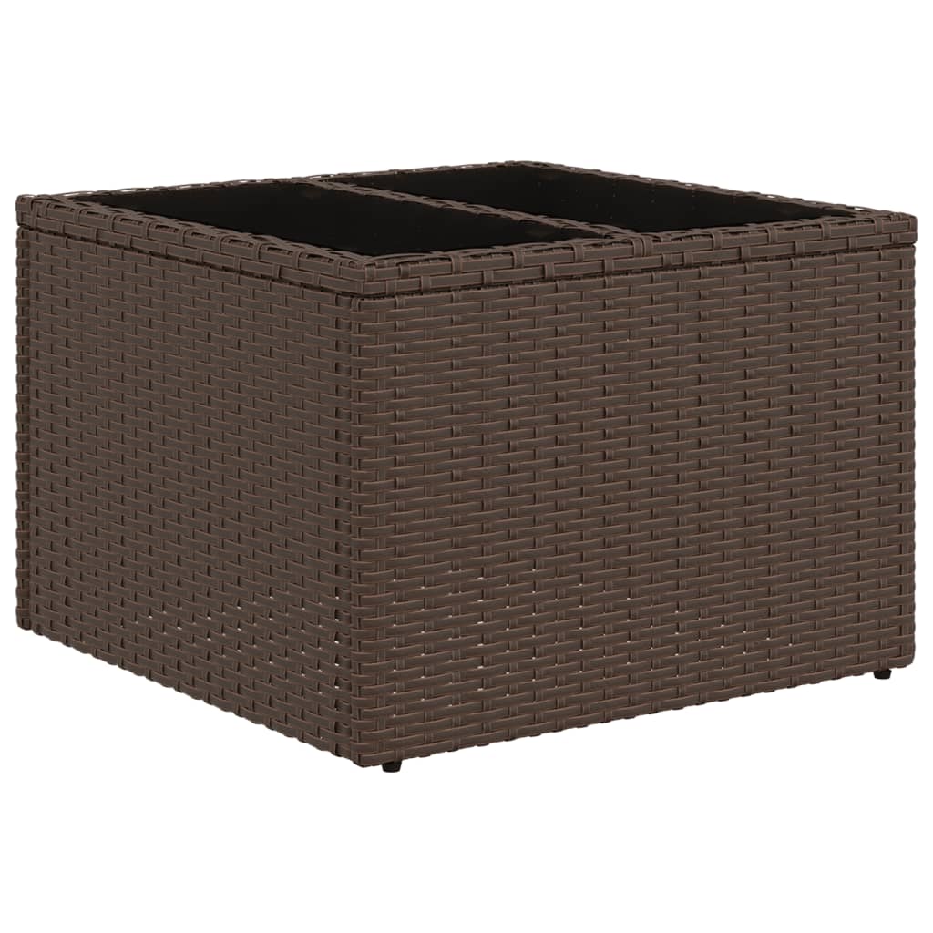 havesofasæt med 9 dele og hynder brun polyrattan