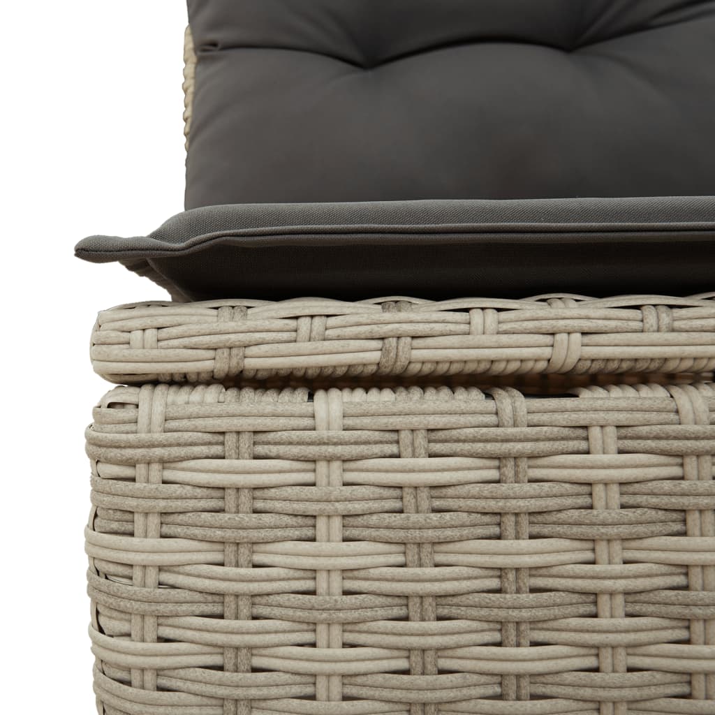 havesofasæt med 9 dele og hynder grå polyrattan
