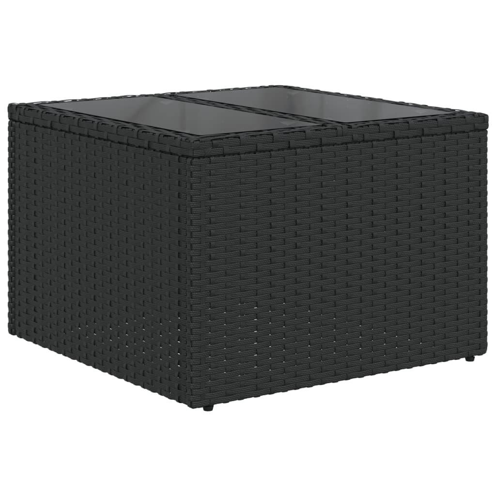 sofasæt til haven 7 dele med hynder polyrattan sort