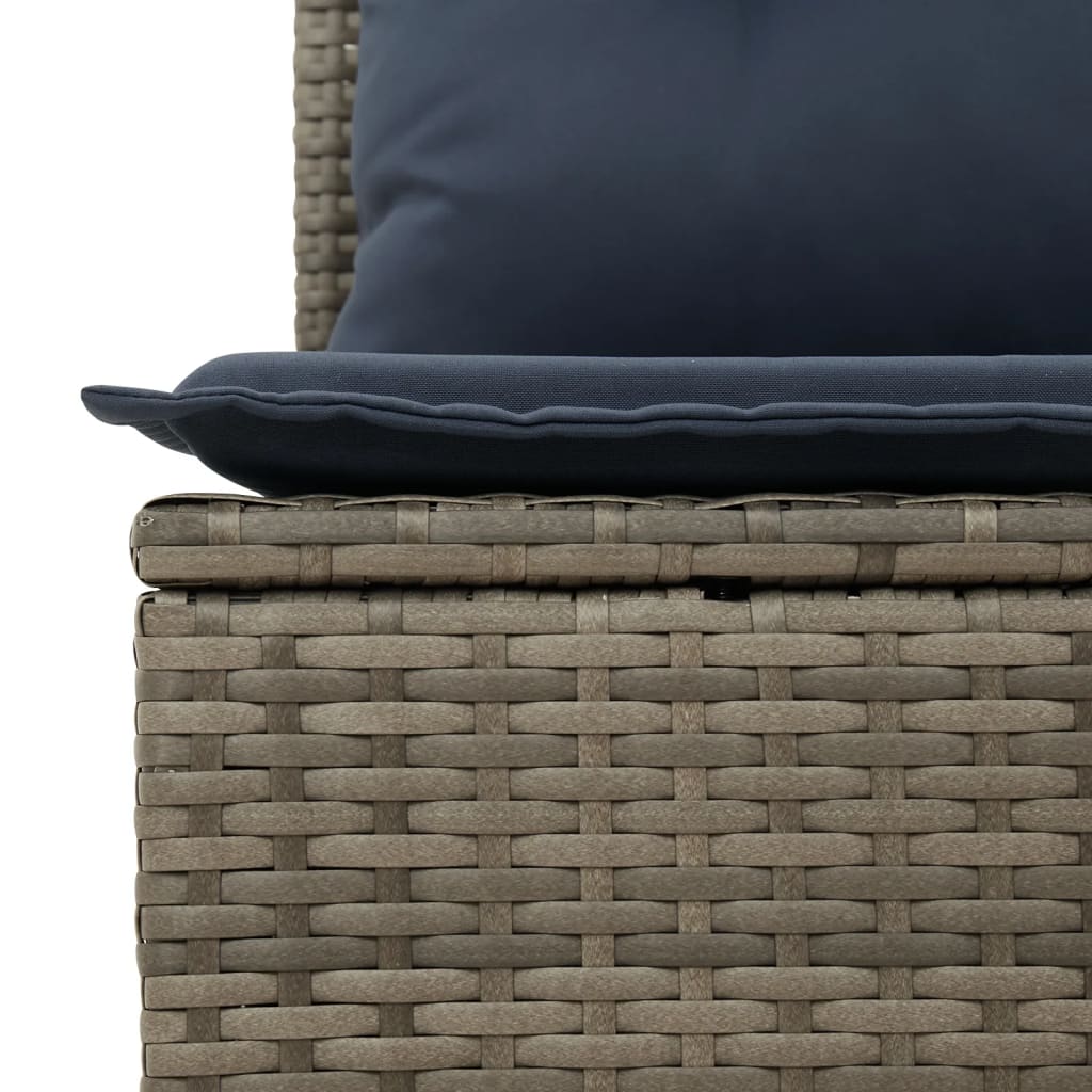 havesofasæt med 7 dele og hynder grå polyrattan