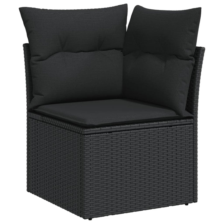 sofasæt til haven 7 dele med hynder polyrattan sort