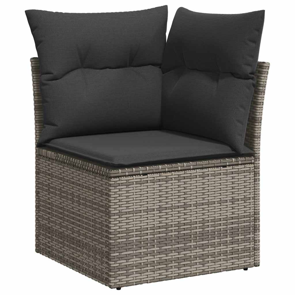 sofasæt til haven 7 dele med hynder polyrattan lysegrå