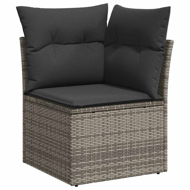 sofasæt til haven 7 dele med hynder polyrattan lysegrå