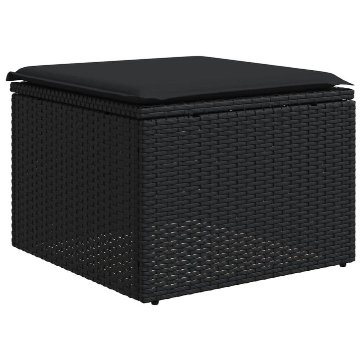 sofasæt til haven 7 dele med hynder polyrattan sort