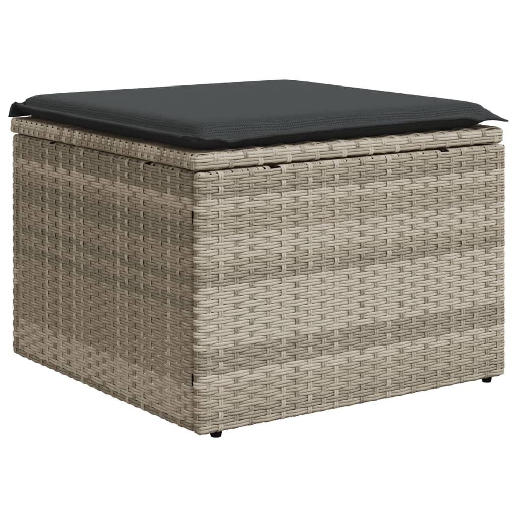 sofasæt til haven 7 dele med hynder polyrattan lysegrå