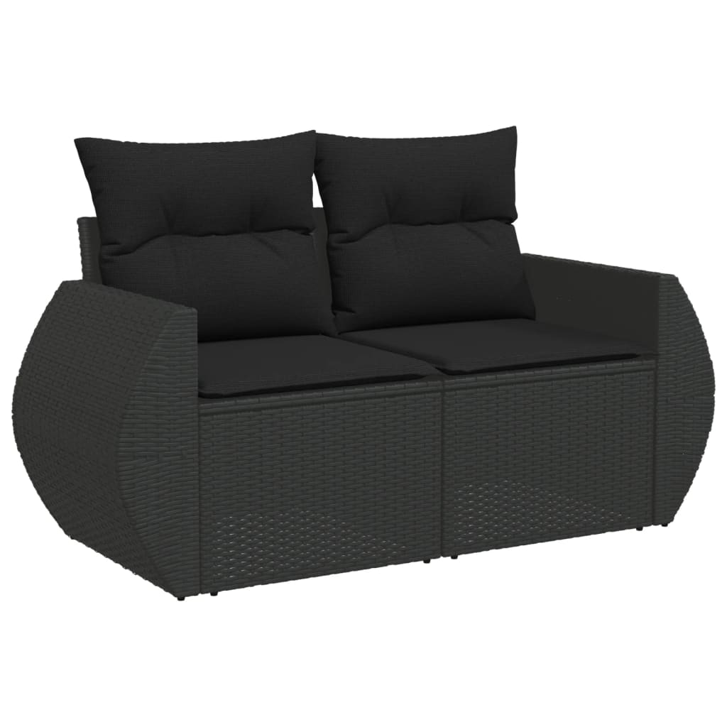 sofasæt til haven 8 dele med hynder polyrattan sort