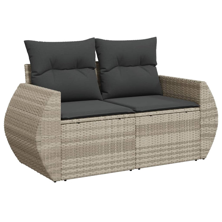 sofasæt til haven 10 dele med hynder polyrattan lysegrå