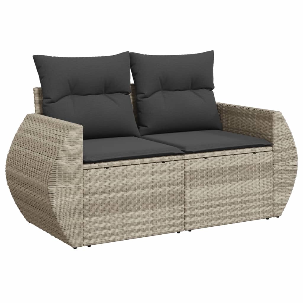 sofasæt til haven 10 dele med hynder polyrattan lysegrå