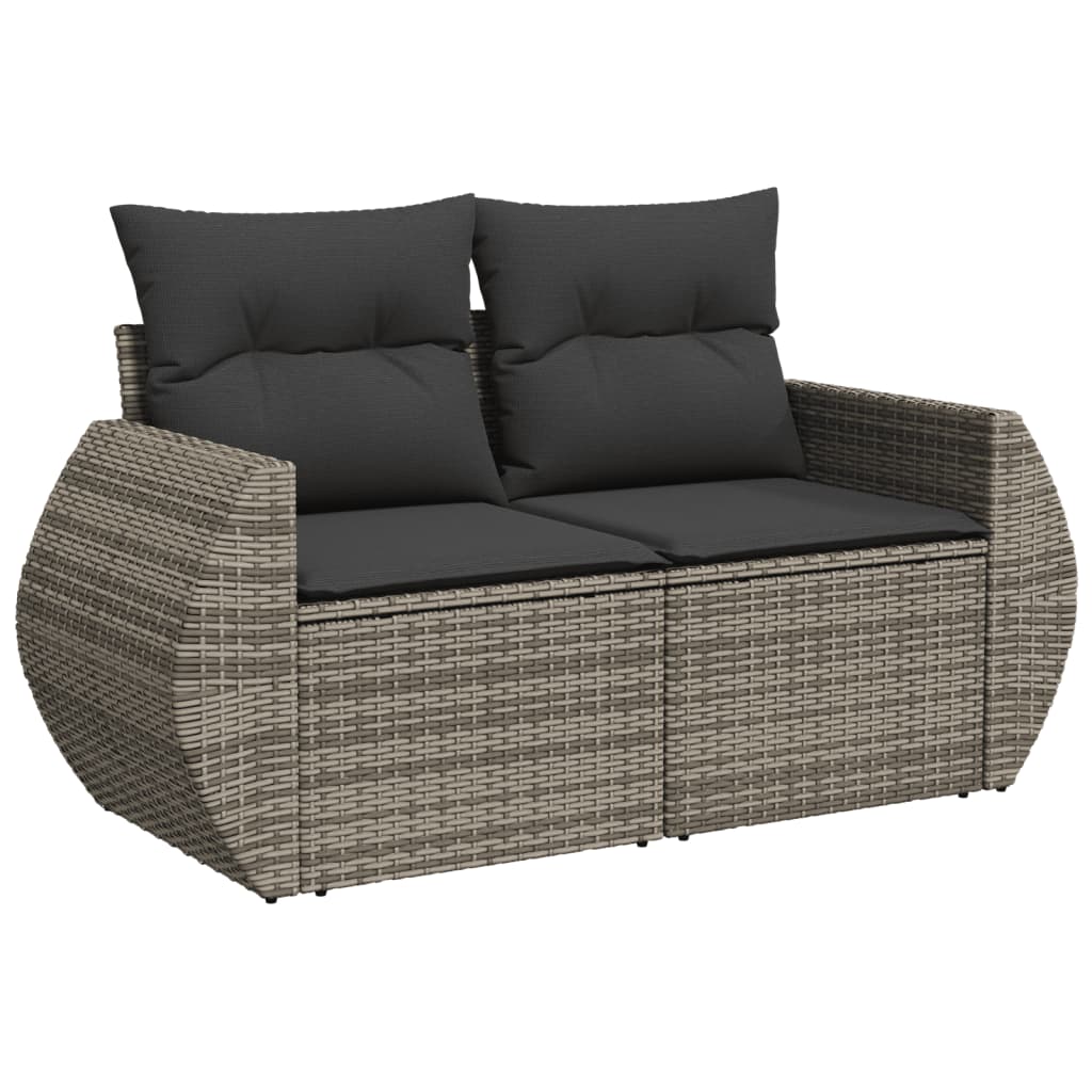 sofasæt til haven 10 dele med hynder polyrattan grå
