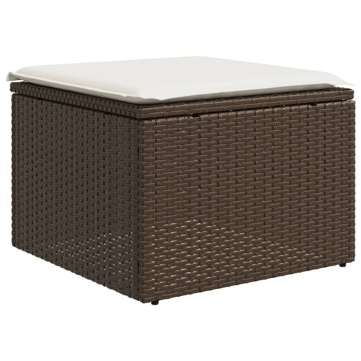 sofasæt til haven 10 dele med hynder polyrattan brun